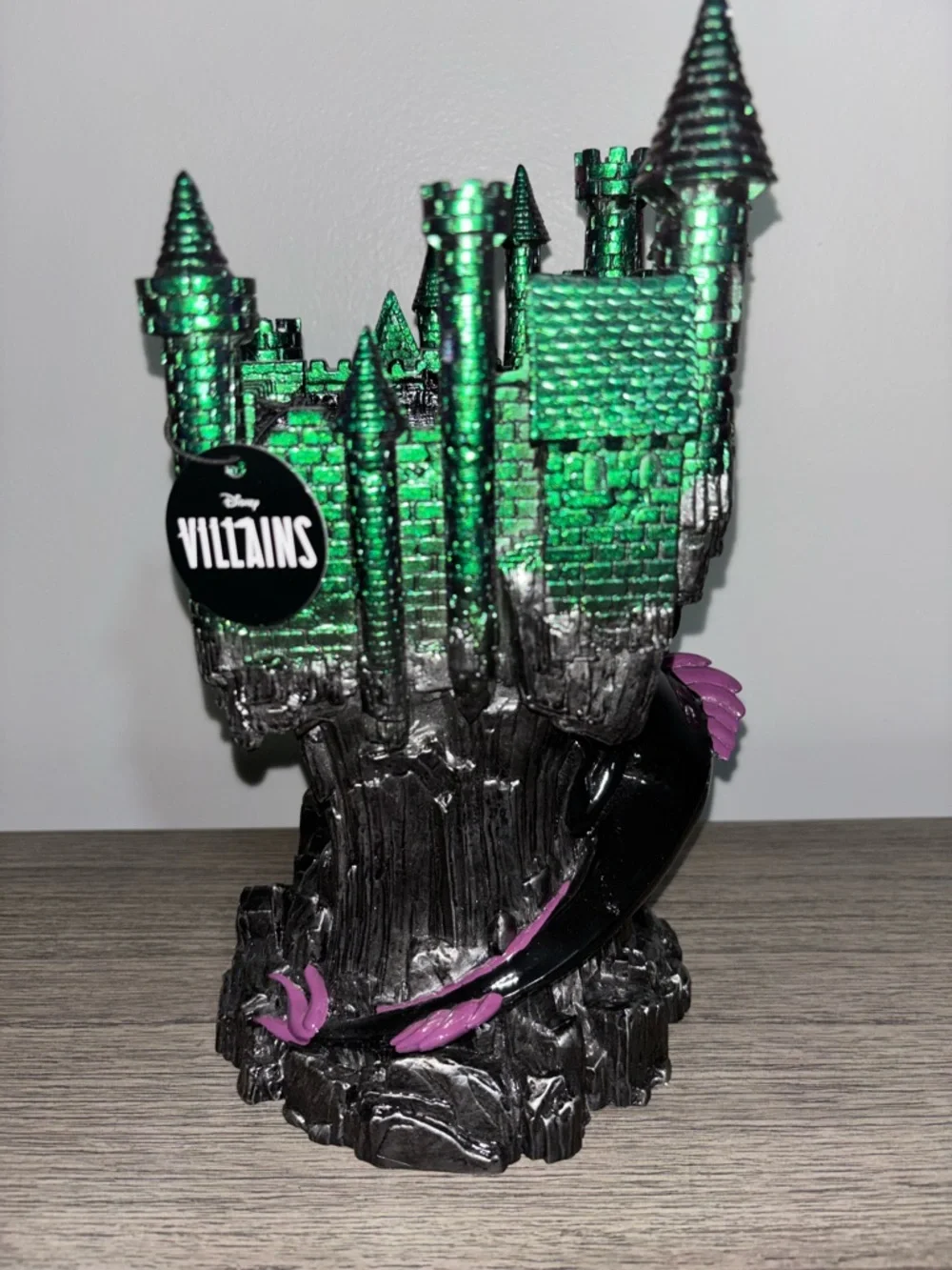 Bath & Body Green Metallic Castle Dragon Figurine with Black & Purple Dragon - Picture 3 of 6